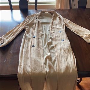 Zara Linen dress. Missing one button.